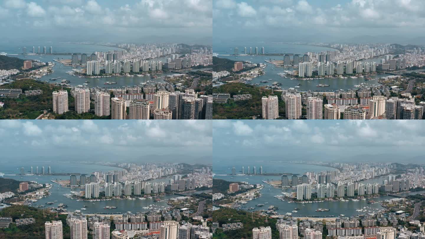 无人机鸟瞰中国海南三亚市。