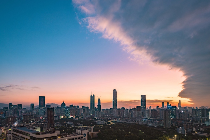 深圳罗湖夕阳延时日转夜7K