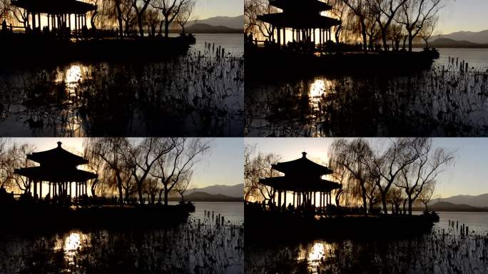 夕阳下的北京颐和园