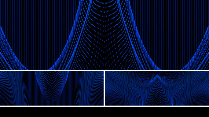 【宽屏时尚背景】黑蓝几何立体曲线炫酷矩阵