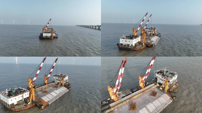 4K原素材-东海大桥防护工程