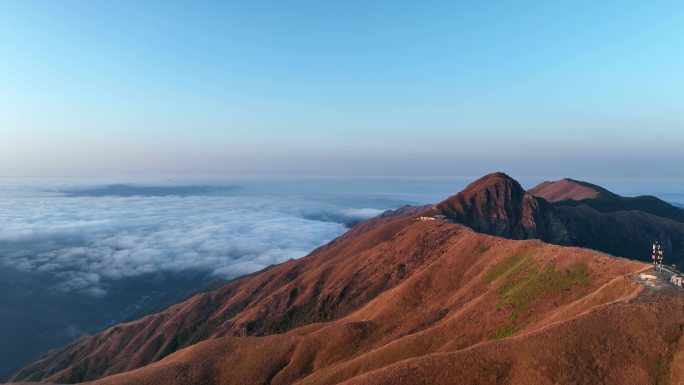 日出 日落 云海 草甸 武功山