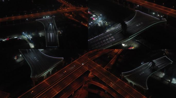 4K原素材-航拍建设中的上海漕宝路快速路
