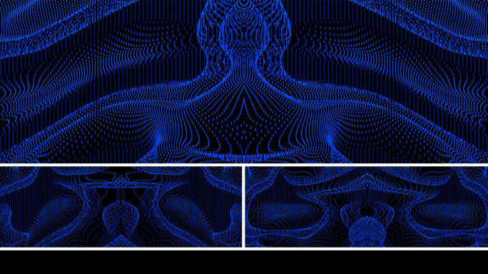 【宽屏时尚背景】黑蓝扭动立体曲线炫酷矩阵