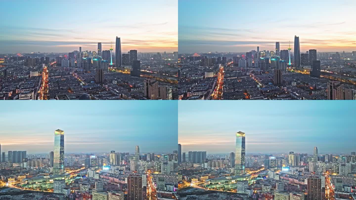 【4k高清log】航拍沈阳冬天城市夜景
