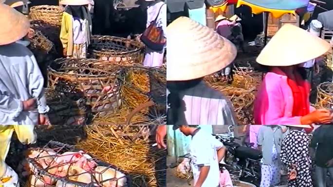 越南农村集市 菜市场 农贸市场