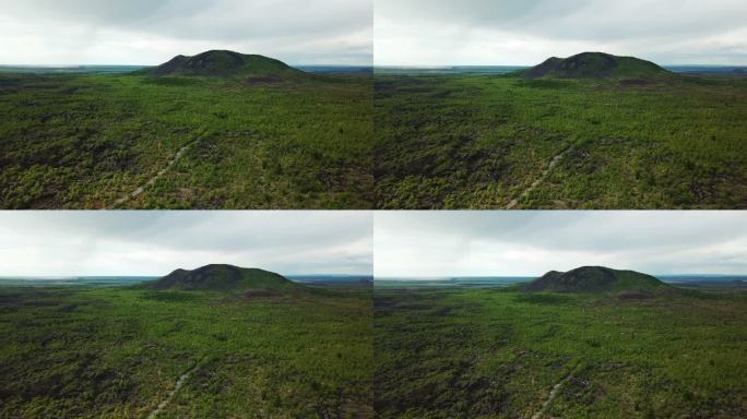 死火山航拍 火山森林 火山群