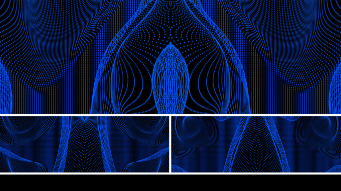 【宽屏时尚背景】黑蓝炫酷矩阵方点立体曲线