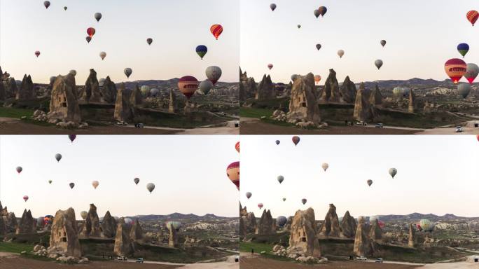 土耳其卡帕多西亚上空的热气球