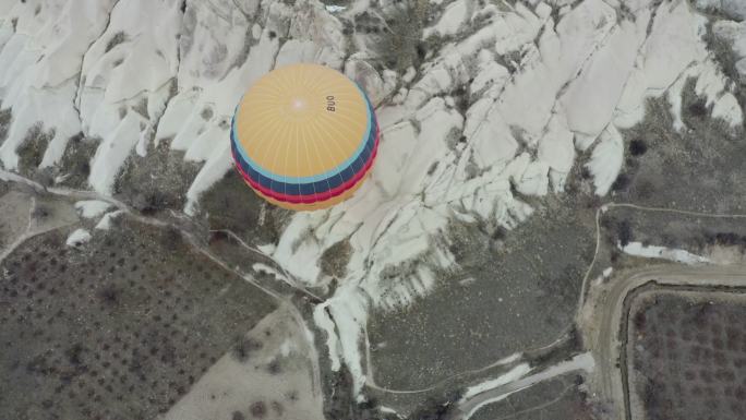 卡帕多西亚上空热气球鸟瞰图