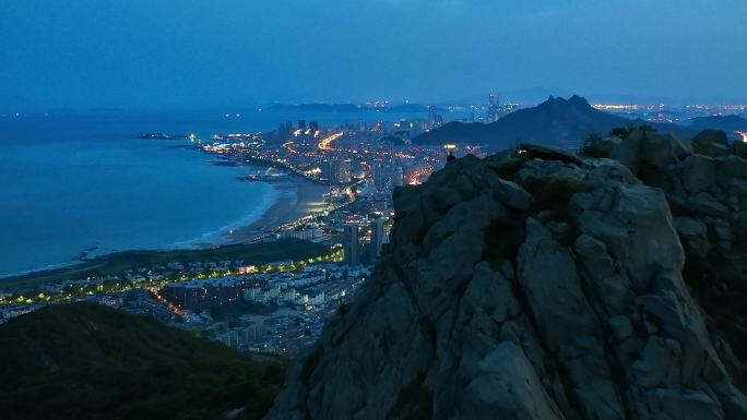 崂山区夜景午山人物山巅