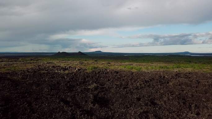 火山岩航拍 火山群