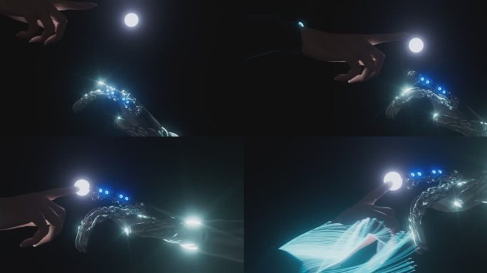 人与AI人工智能交互三维动画