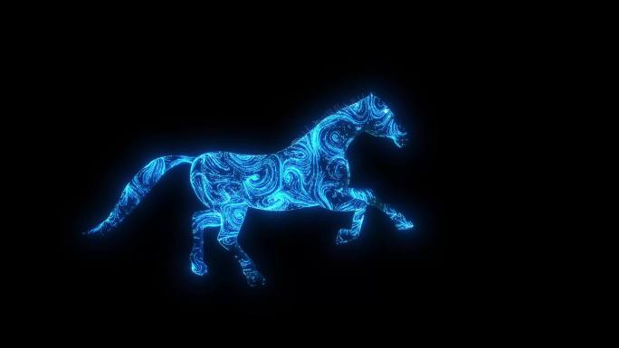 马奔跑光线粒子马