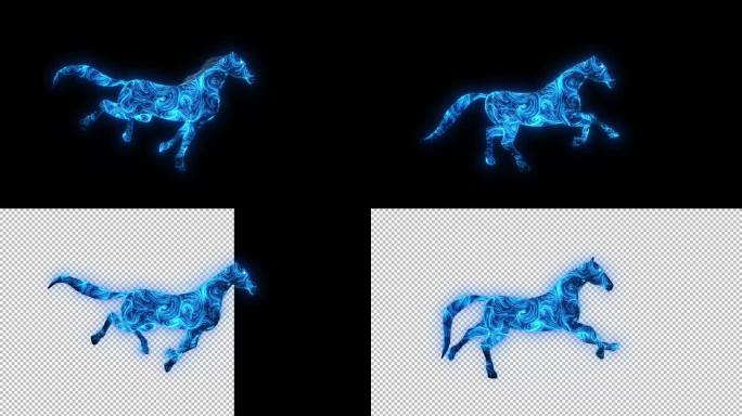 马奔跑光线粒子马