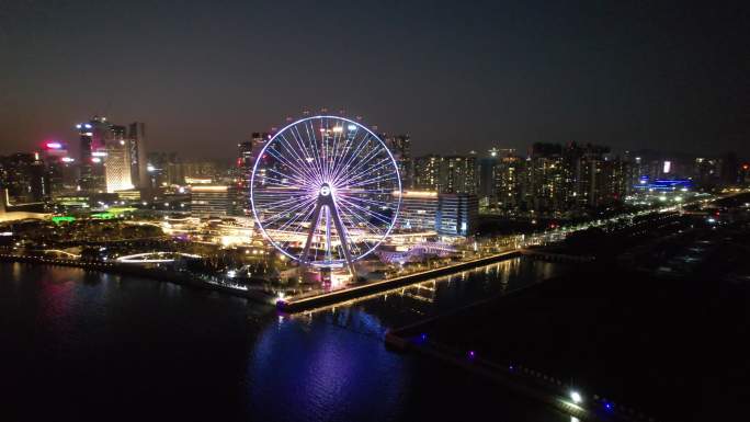 欢乐港湾摩天轮夜景