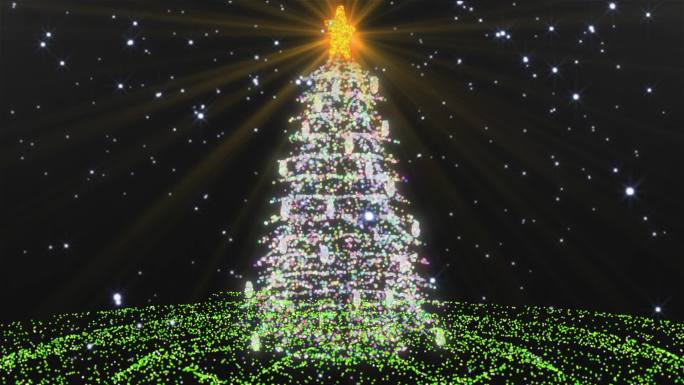 圣诞树  圣诞   粒子  星星  发光