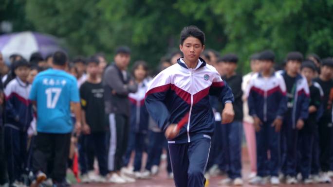 学生短跑赛跑接力赛升格素材