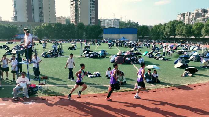 学生短跑赛跑接力赛升格素材