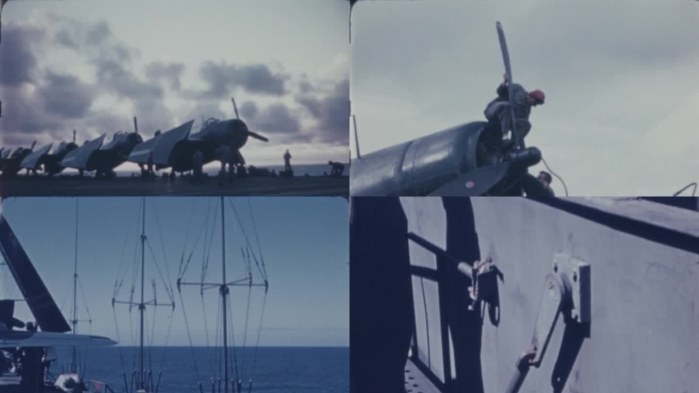 四十年代美国海军在航母上演习