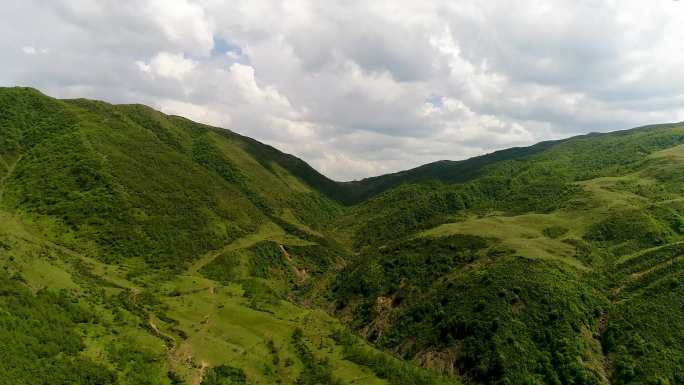 大凉山越西夏季山脉自然风景航拍