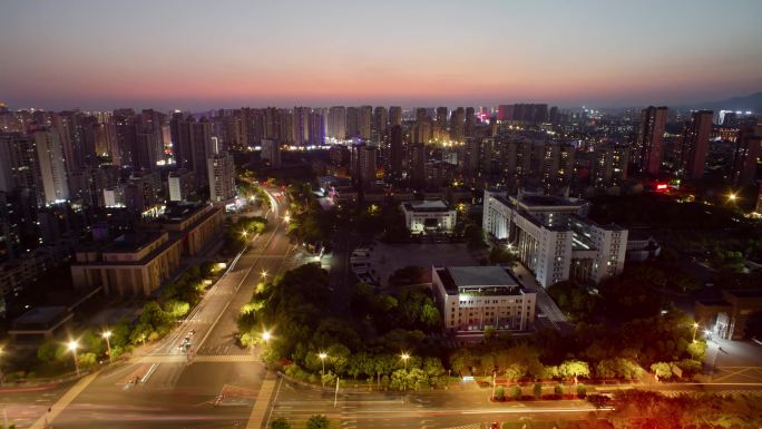 赣州夜景延时城市夜景车流延时