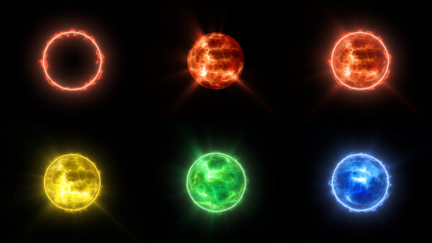 四色能量球特效（循环带通道）
