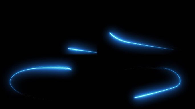 蓝色光束光线粒子-4K带通道