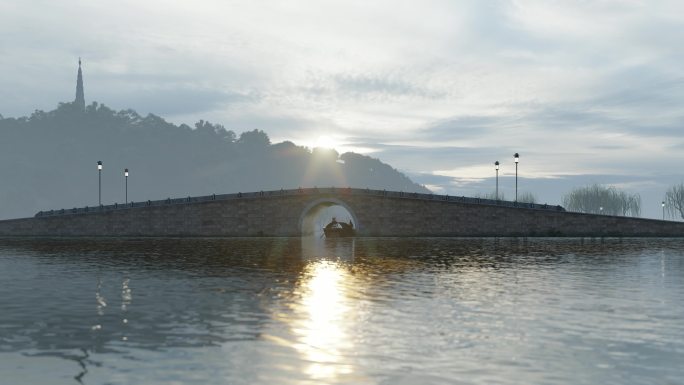 断桥夕阳