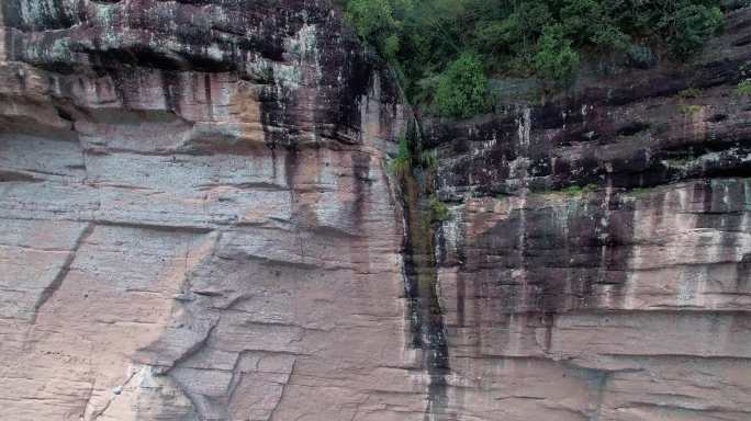 航拍武夷山正岩水帘洞景区茶山肉桂大红袍