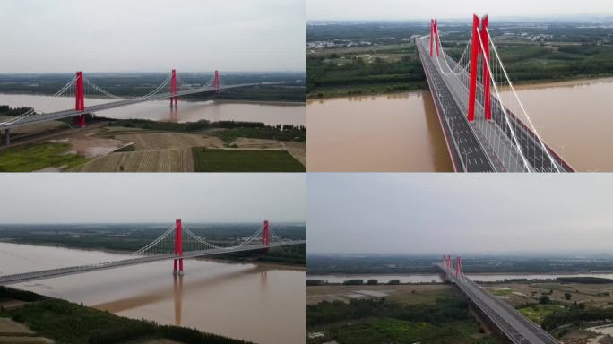 济南黄河凤凰大桥航拍