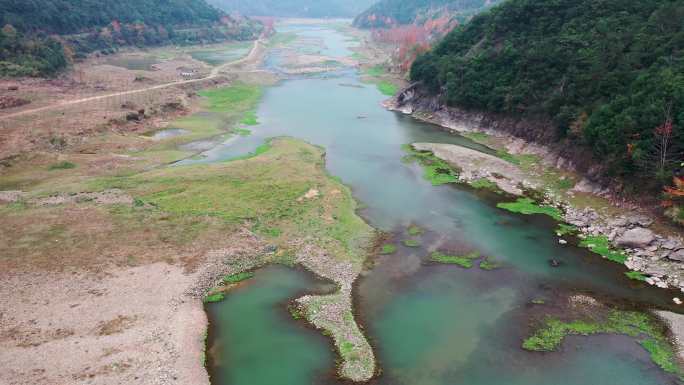 临海牛头山水库库区广营红杉林航拍视频