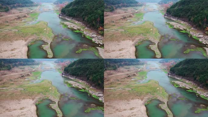 临海牛头山水库库区广营红杉林航拍视频