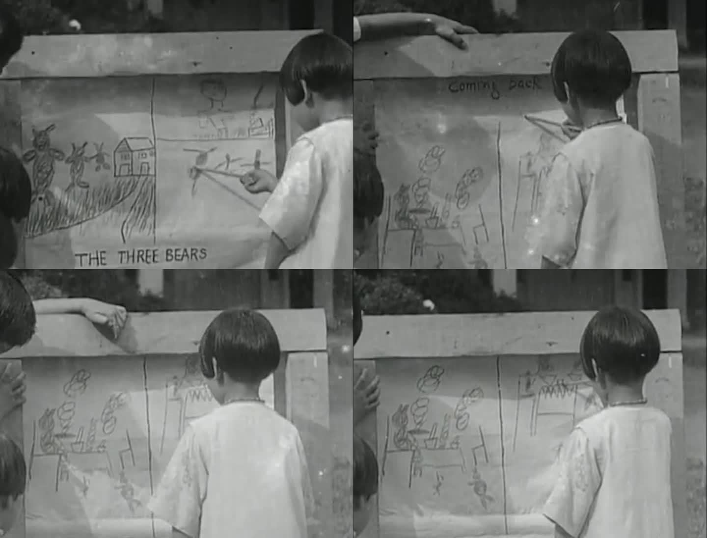 三十年代上海儿童展示画作