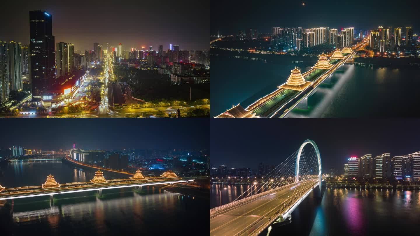 柳州夜景延时，万象城 白纱桥 凤凰岭大桥