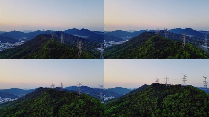 0004_D航拍城市落日傍晚黄昏