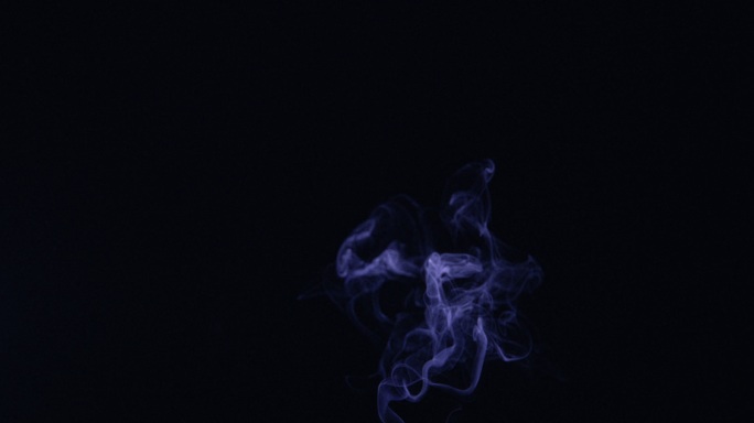 飘动的一缕青烟雾水汽水蒸气线条蓝烟特效