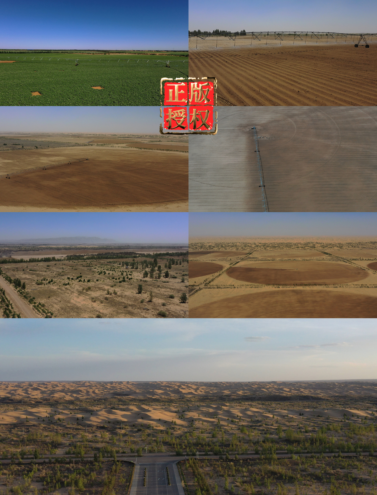 沙漠中的圆形农场沙漠农业库布齐圆形绿洲