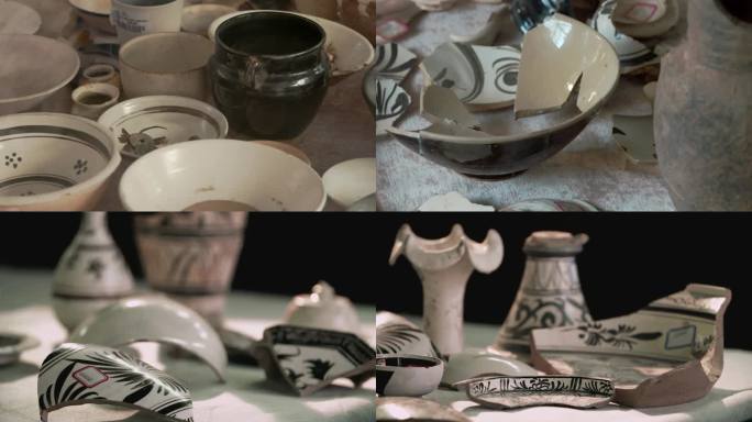瓷器出土，出土的陶瓷瓷器碎片