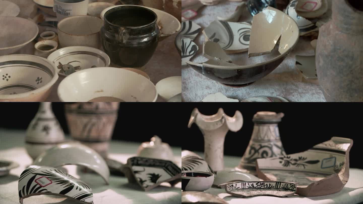 瓷器出土，出土的陶瓷瓷器碎片