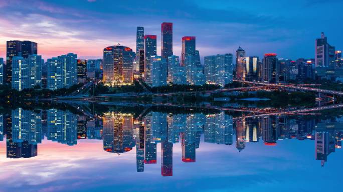 镜像创意北京国贸CBD夜景