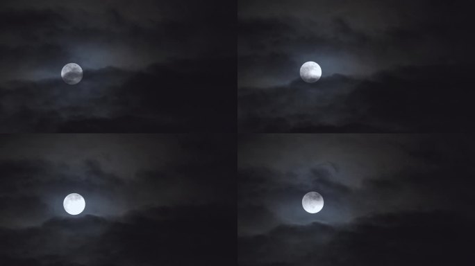 月亮满月 乌云遮月 人生如梦 思念空镜头