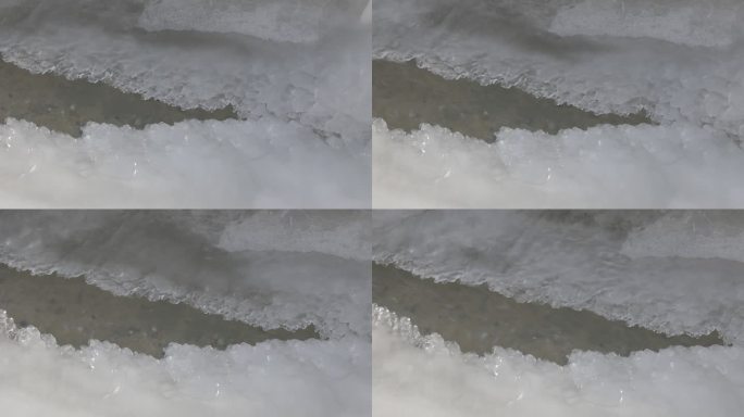 冬季冬天冰水流冰面奇特特点白色冰层块