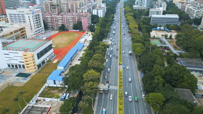 航拍广深公路宝安段