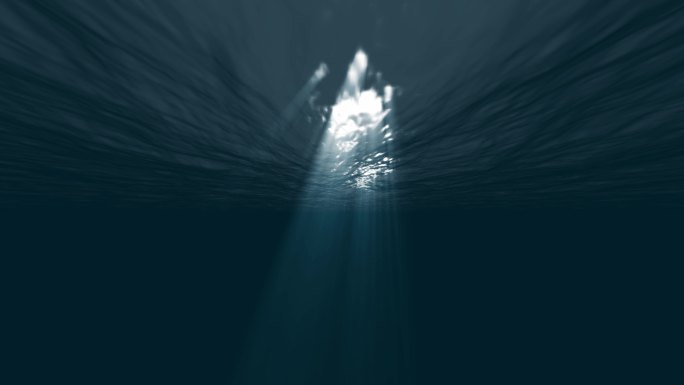 海底的光 光线洒落海面