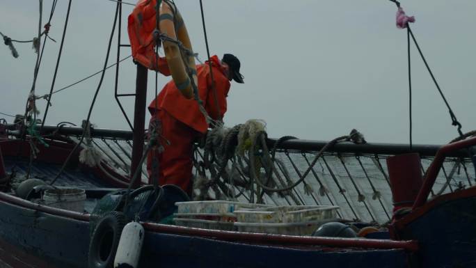 出海捕鱼 航海 海港 港湾 海上作业