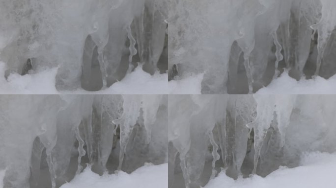 冬季冬天冰水流冰面奇特特点白色冰层块