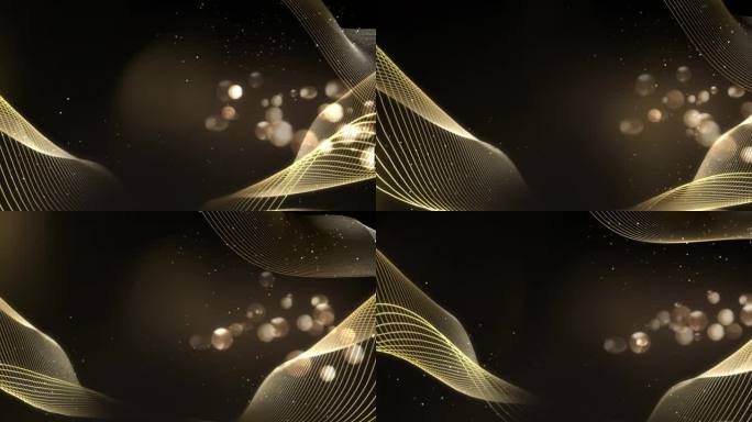 大气金色粒子抽象线条循环KV背景视频