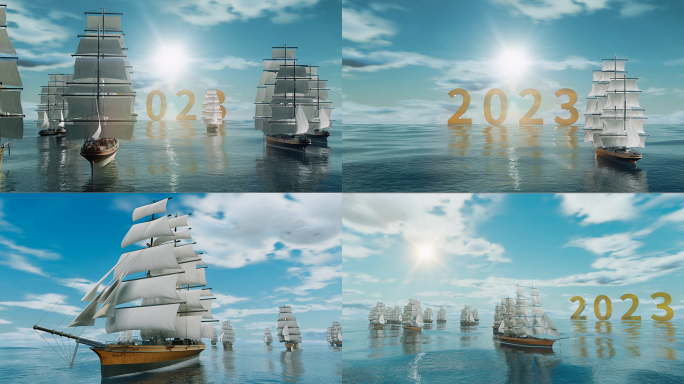 扬帆起航乘风破浪帆船航海大海2023