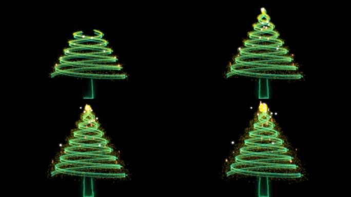 粒子圣诞树，圣诞节透明素材。